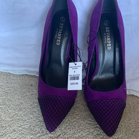 REVAMPED Purple Suede Stilettos - Picture 3 of 4